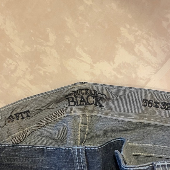 Buckle Men's Straight Jeans in Dark Blue - Picture 2 of 2